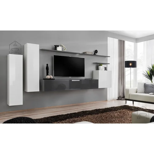 ASM Meble Dnevni TV regal Switch I 330 cm - bel/grafit