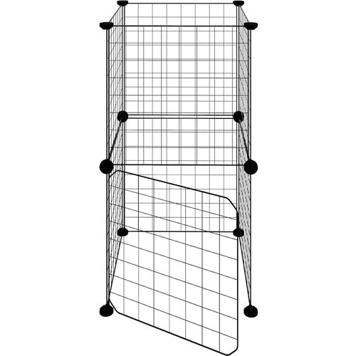  Kavez za ljubimce s 8 panela i vratima crni 35 x 35 cm čelični Slike