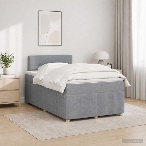  Boxspring krevet s madracem Svjetlosiva 120 x 190 cm Tkanina Cijene