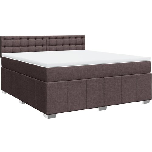 vidaXL Box spring postelja z vzmetnico temno rjava 180x200 cm blago, (21305316) Cene