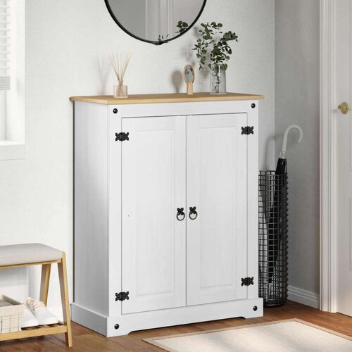  Ormar za cipele Bijelo 86 x 38.5 x 1080 cm Čvrsto borovo drvo - Bijelo Cijene