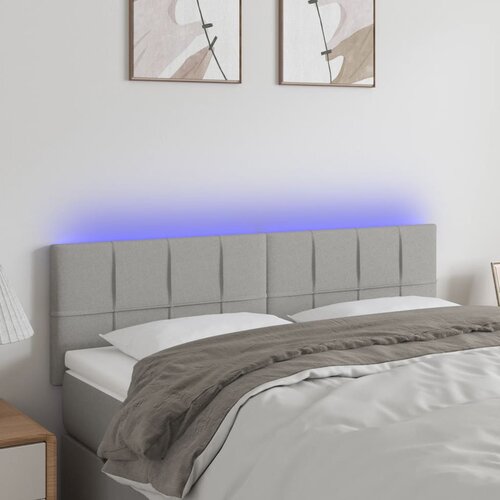  LED uzglavlje svjetlosivo 144 x 5 x 78/88 cm od tkanine Cijene