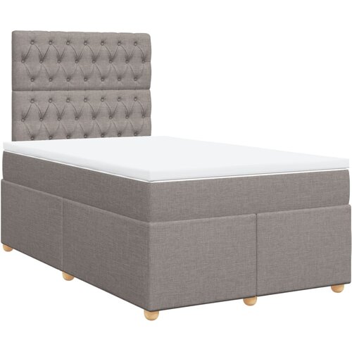  Krevet s oprugama i madracem smeđesivi 120 x 200 cm od tkanine Slike