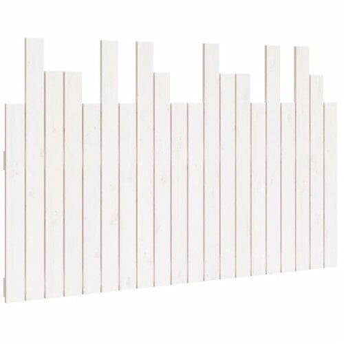  Zidno uzglavlje bijelo 127,5x3x80 cm od masivne borovine Slike