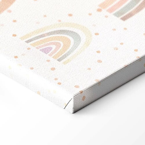  Slika - Spring - Pastel Rainbows with Hearts on a Rainy Day 30x20 Na talijanskom platnu Slike