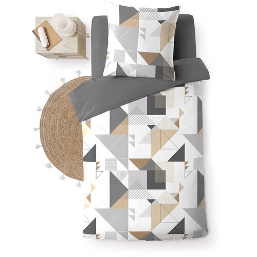 Douceur d int&amp;eacute;rieur Bijela/siva posteljina za krevet za jednu osobu od mikrovlakana 140x200 cm Trigone &amp;ndash; Slike