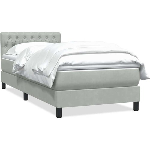 vidaXL Box Spring krevet s madracem svijetlo sivi 90x220 cm baršun Cene