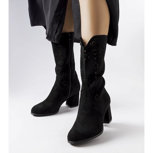 Gemre Black lace-up block heel boots Vergiate Cene