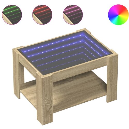 Maison Chic Klubska mizica - kavna mizica - Nizka mizica LED sonoma hrast 73x53x45 cm inženirski les, (21755155) Cene