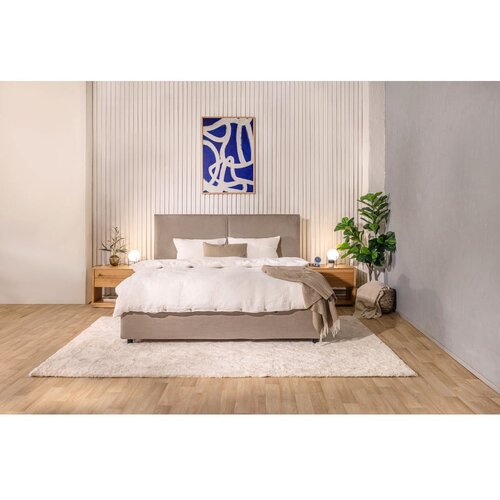 Bonami Selection Smeđe-sivi tapecirani bračni krevet s podnicom i prostorom za odlaganje 160x200 cm Myra Bold &amp;ndash; Slike