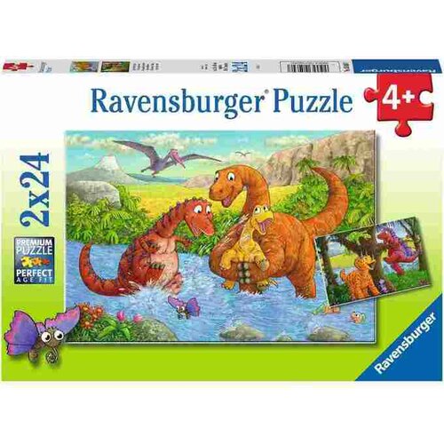 Ravensburger 2x24 delna sestavljanka Dinozavri, družina se igra 050307 Cene