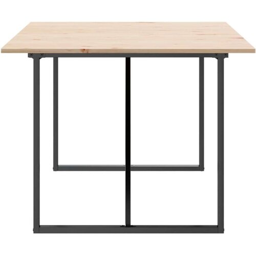  Blagovaonski stol O-oblika 200x100x75 cm od borovine i željeza Slike