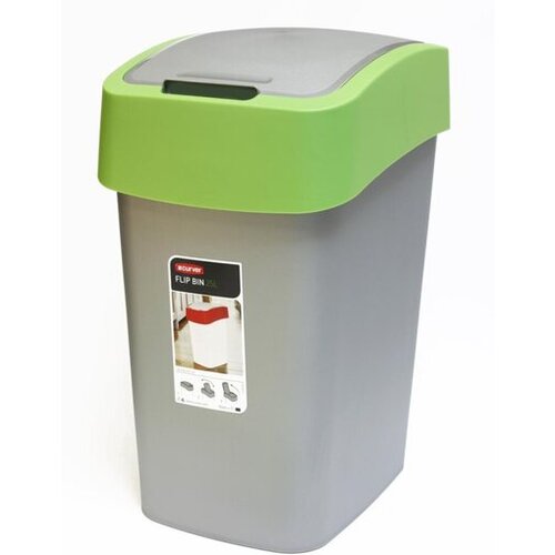 Curver Koš za smeti Flip 50l zeleno/srebrn Cene