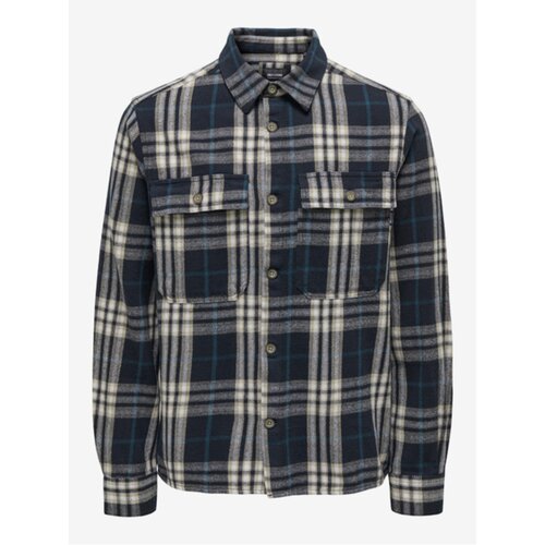 Only Beige-Blue Mens Plaid Flannel Shirt & SONS Scott - Men Cijene