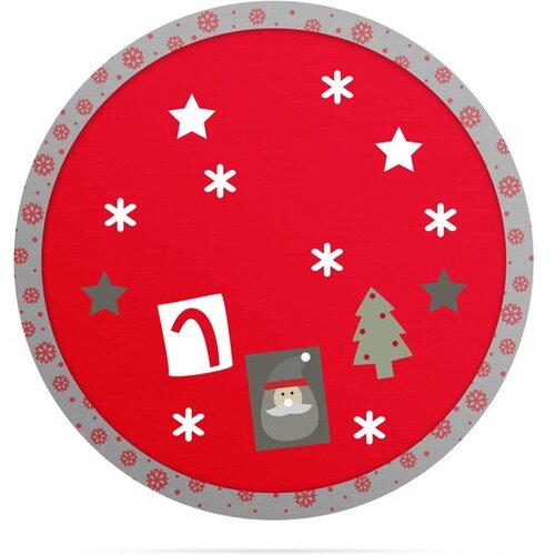 Family Christmas prt za božično drevo okrogli 97 cm rdeč / siv Slike