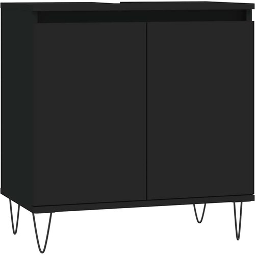 Maison Chic Kopalniška omarica - Kopalniški kabinet črna 58x33x60 cm inženirski les, (21794386) Cene