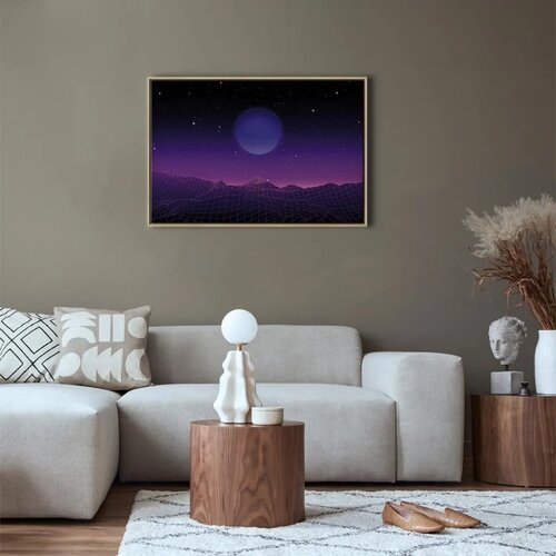  Slika - Futuristic landscape 2 (1 Part) Wide 90x60 U prirodnom drvenom okviru Slike