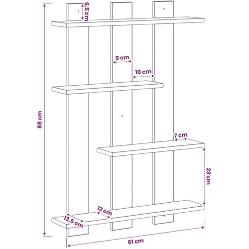  Zidna polica Dimljeni hrast 61 x 13 5 x 88 cm - Dimljeni hrast 61 x 13 5 x 88 cm Slike