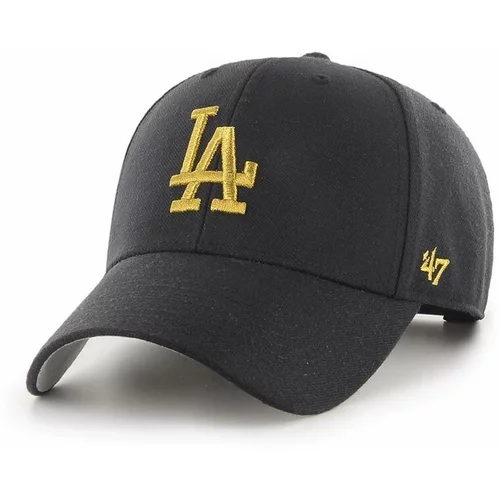 47 Brand Kapa sa šiltom s dodatkom vune MLB Los Angeles Dodgers boja: crna, s aplikacijom