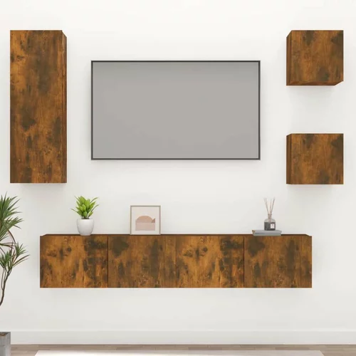  5-dijelni set TV ormarića boja dimljenog hrasta drveni