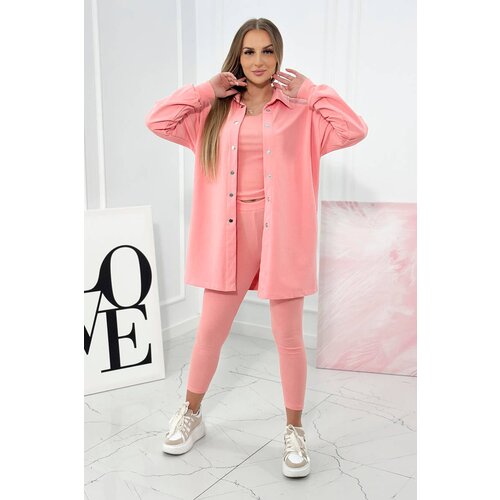 Kesi 3-piece set of sweatshirt, top and leggings apricot Slike