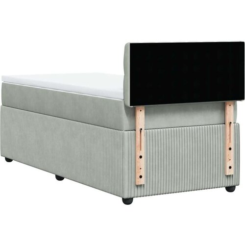 VidaXL box spring krevet s madracem svjetlosivi 90x190 cm bar&amp;scaron;unasti Slike