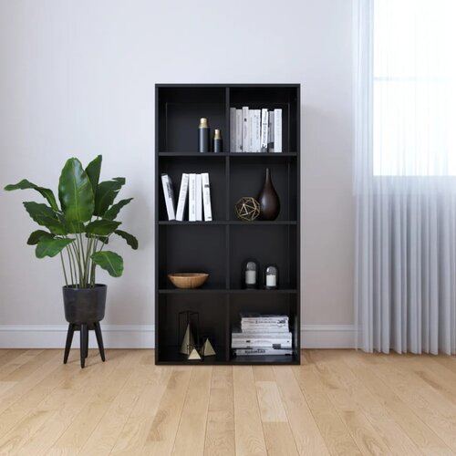 VidaXL Knjižna omara / komoda črna 66x30x130 cm iverna plo&amp;scaron;ča, (20622832) Slike