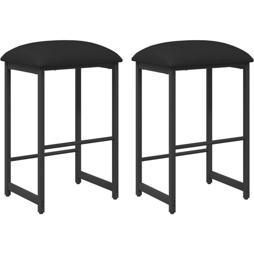  stolica 2 kom. Crna 40 x 32 x 74 cm Konstruirano drvo Slike