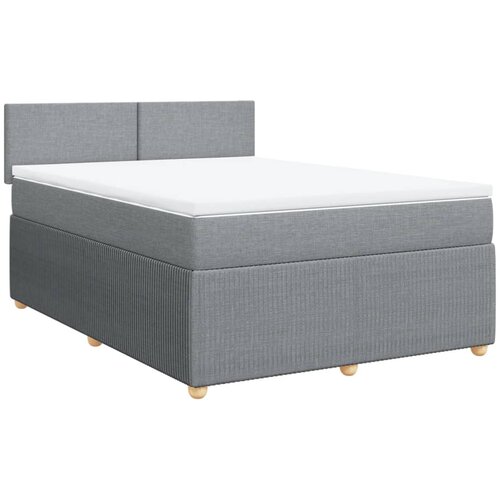 Maison Chic Box spring posteljni - Vzmetna postelja z vzmetnico svetlo siv 140x190 cm blago SL24269, (21890336) Cene