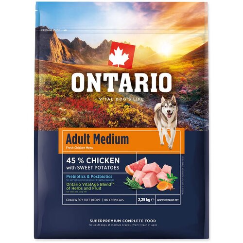 Ontario Adult Medium - pi&scaron;čanec in sladki krompir 2,25 kg Cene