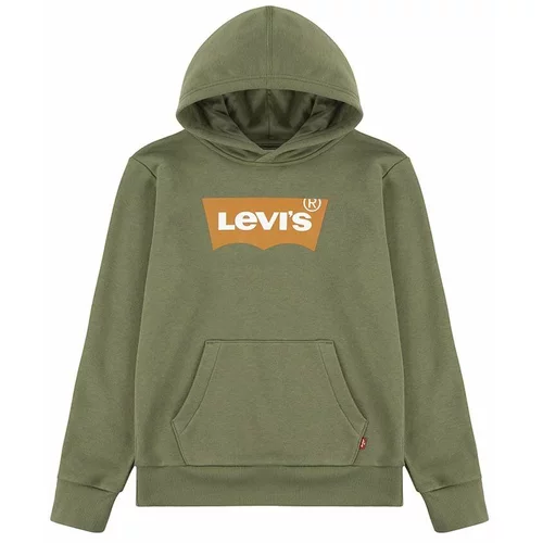 Levi's Otroški pulover zelena barva, s kapuco