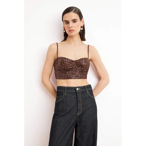 TRENDYOLMILLA Ženska bluza Tprss26Bz00014, Braon Cene