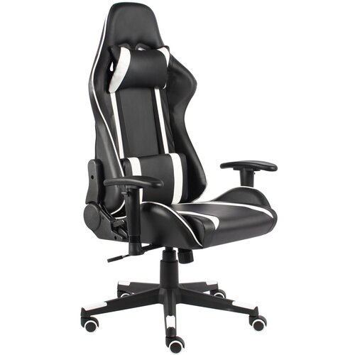 The Living Store Vrtljiv gaming stol bel PVC - Gaming Stol, (21426589) Cene