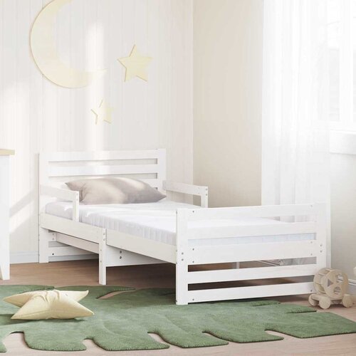 vidaXL Konstrukcija postelje z vzmetnico z vzglavjem Bela 80 x 200 cm, (5000084625) Cene