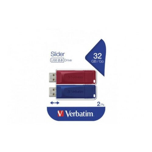 Verbatim slider USB flash 2.0 2X32GB red/blue ( UFV49327 ) Slike