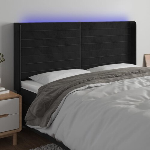  LED uzglavlje crno 203 x 16 x 118/128 cm bar&scaron;unasto Cijene