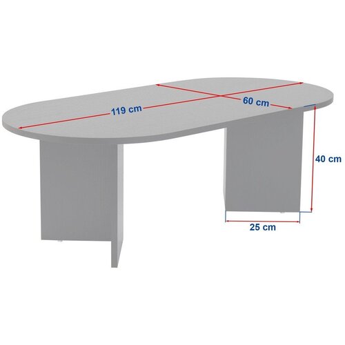 Kalune Design Bela klubska mizica v mat dekorju 60x119 cm Sable &amp;ndash; Slike