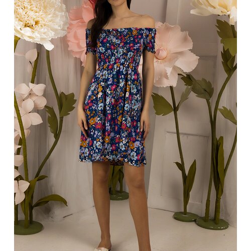 Gemre Blue dress with colorful flowers Roxia Slike
