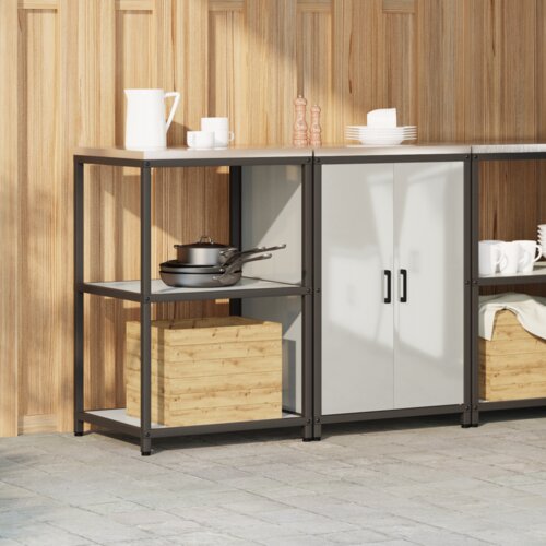 vidaXL Kuhinjski set za pohranu 2 pcs Srebrna 120 x 50 x 92 cm Cijene