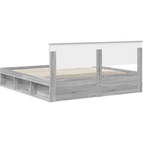  Okvir za krevet s uzglavljem Siva Sonoma 180 x 200 cm Slike