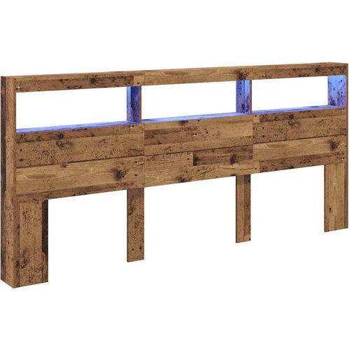 vidaXL Vzglavje z LED lučmi Star les 220 x 17 x 102 cm Konstruiran les, (5000108909) Cene