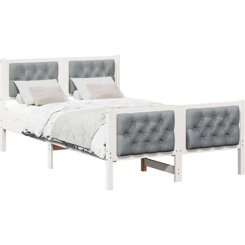 VidaXL Okvir za krevet s uzglavljem Svijetlo siva 135 x 190 cm Slike
