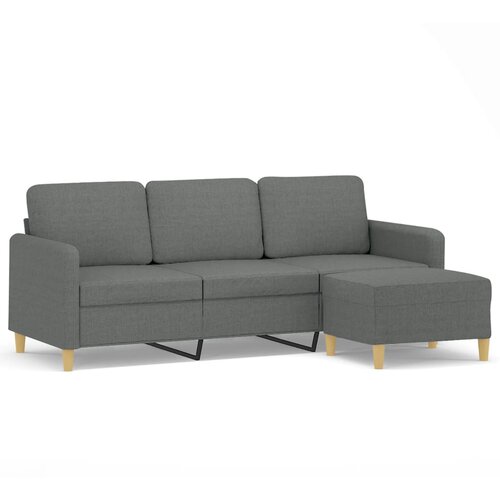 Maison Chic kavč - Sofa - Kanape trosed s stolčkom za noge temno siv 180 cm blago, (21727804) Slike