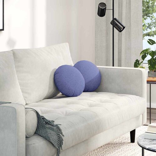 vidaXL Jastučići za sjedenje 2 pcs Traper plava &Oslash;30 x 13 cm tkanina Cijene