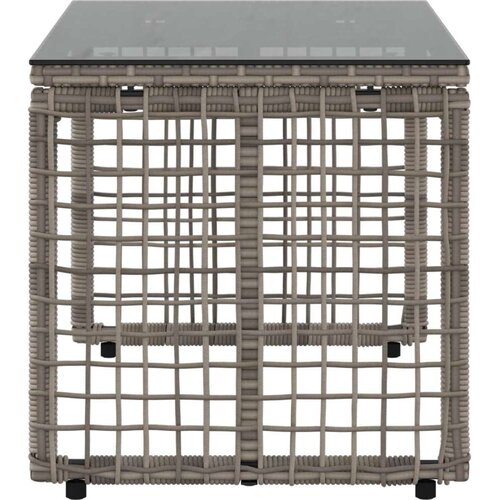  stol Siva i crna 80 x 40 x 40 cm PE Rattan i Staklo - Sivi Slike