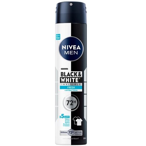 Nivea Mu&scaron;ki dezodorans Black&White Invisible Fresh 85975, 200ml Cene