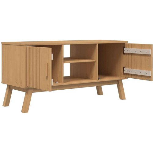 VidaXL TV ormarić OLDEN smeđi 114 x 43 x 57 cm od masivne borovine Slike