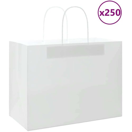  Papirnate vrećice 250 kom s ručkama bijele 32x17x25 cm Cijene
