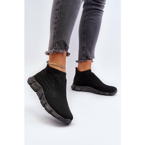 Kesi Women's Black Slip-on Sports Sock Shoes Liraelia Slike