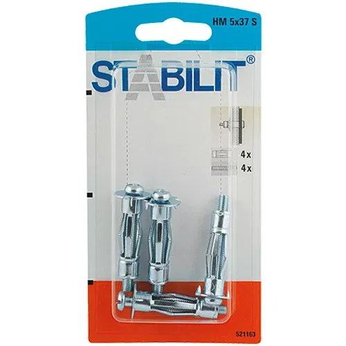 STABILIT Kovinski zidni vložki za votle prostore Stabilit HM 5 X 37 S (premer vrtine: 10 mm, dolžina vložka: 37 mm, 4 kosi, M5)